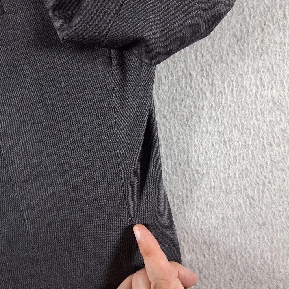 Hickey Freeman Sport Coat 40R Gray Milburn 2 Button 100% Wool Blazer Double Vent